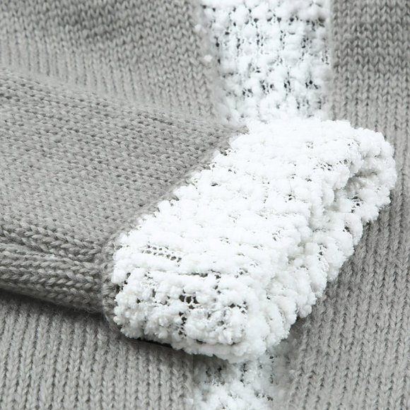 Gray Long Pocketed Open Front Knit Cardigan - Picture 7 of 8